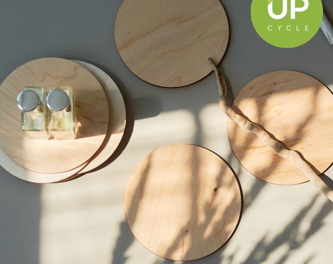 SET of 5 Plywood Circle Blanks for DIY Crafts