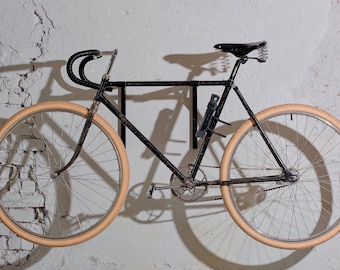 Metal Bicycle Rack with Felt-Lined Grooves - Black