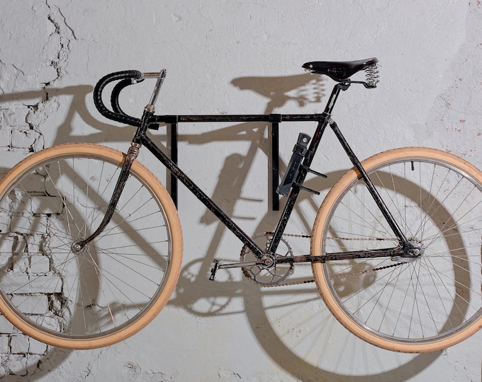 Metal Bicycle Rack with Felt-Lined Grooves - Black