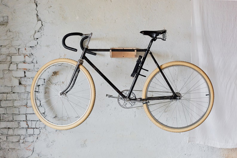 Sperrholz-Fahrrad-Wandhalterung Fahrradträger Fahrradhalter Rennrad-Wandhalterung Fahrradaufbewahrung Holz und weiße Farbe einzeln verkauft Bild 7