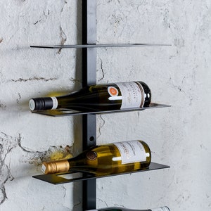 Estante de vino de metal Estante de almacenamiento de vino Soporte de botella de vino Estante de vino de pared Estante de vino de pared Estante de montaje en pared Tiene capacidad para 6 o 10 botellas imagen 4