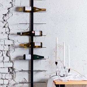 Metal Wine Rack Wine Storage Rack Wine Bottle Holder Wall Wine Rack Wall Wine Rack Wall Mount Rack Holds up to 6 or 10 Bottles image 9