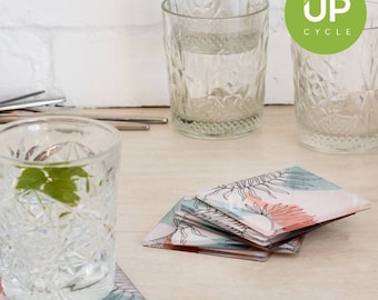 SET of 6 Stylish Acrylic Coasters with Design