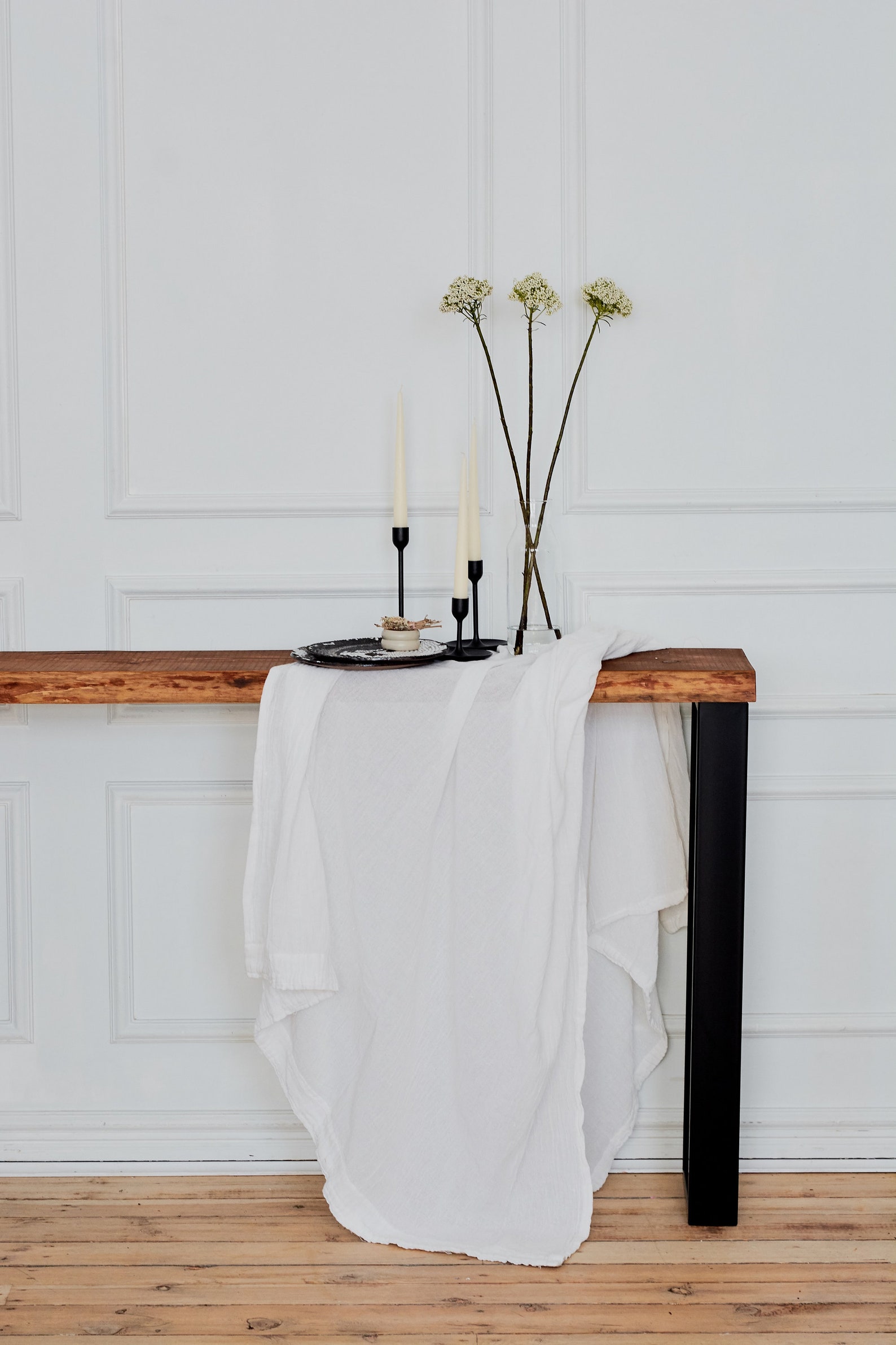 Entryway Table With Metal Legs and Reclaimed Wood Base Rustic Etsy