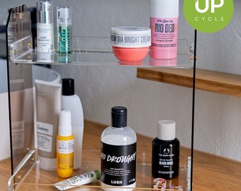 Acrylic Makeup Organizer - Cosmetics Storage Shelf - Makeup Table Compartment Rack - Skincare Organizer - Dressing Table Shelf - Home Decor