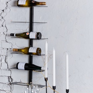 Metal Wine Rack Wine Storage Rack Wine Bottle Holder Wall Wine Rack Wall Wine Rack Wall Mount Rack Holds up to 6 or 10 Bottles image 5