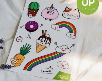 Adorable Rainbow Animal Sticker Pack - 11 wasserdichte Vinyl-Aufkleber für Laptops, Wasserflaschen, Fahrräder und mehr - perfekt für Kinder und Erwachsene