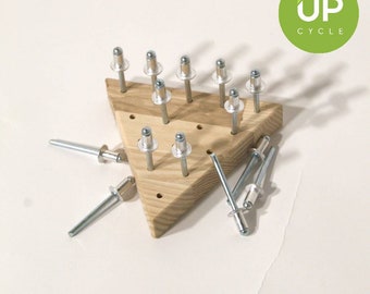 Handcrafted Triangle Board Checkers for One