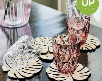 SET of 5 Wooden Monstera Leaf Coasters