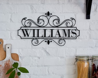 Customizable Elegant Laser Cut Metal Sign - Black