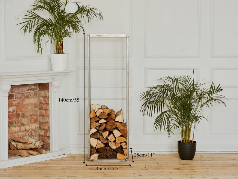 Metal Firewood Holder Firewood Storage Steel Firewood Rack Firewood Stand for Indoors, Outdoors Wood Log Rack Powder-Coated Black image 2