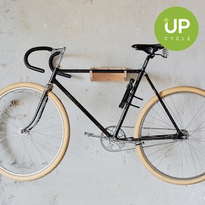 Sperrholz-Fahrrad-Wandhalterung Fahrradträger Fahrradhalter Rennrad-Wandhalterung Fahrradaufbewahrung Holz und weiße Farbe einzeln verkauft Bild 1