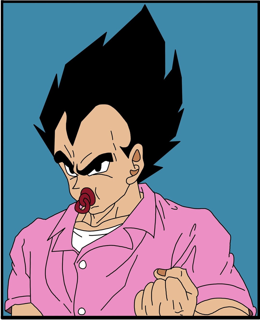 Dragon Ball Z Saiyan Vegeta Pacifier Vinyl Sticker Etsy
