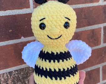 Handmade Crochet Bumble Bee Plush, Nursery Decor