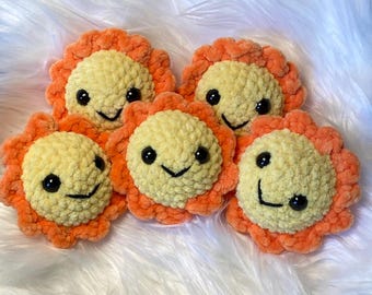 Pocket Sunshine Plushie, Little Ray of Sunshine Stress Ball, Handmade Crochet Stocking Stuffer
