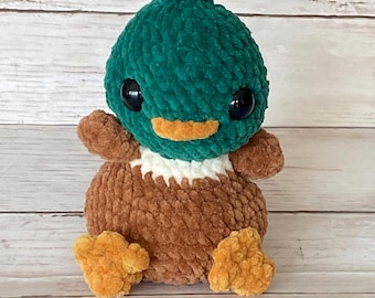 Handmade Mallard Duck Plush: Weighted Sitting Desk Decor