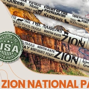 Zion National Park Themed Hiking Stick - National Park Souvenir/Collectible - Personalized Gifts - Birthday/Anniversary/Retirement Gift
