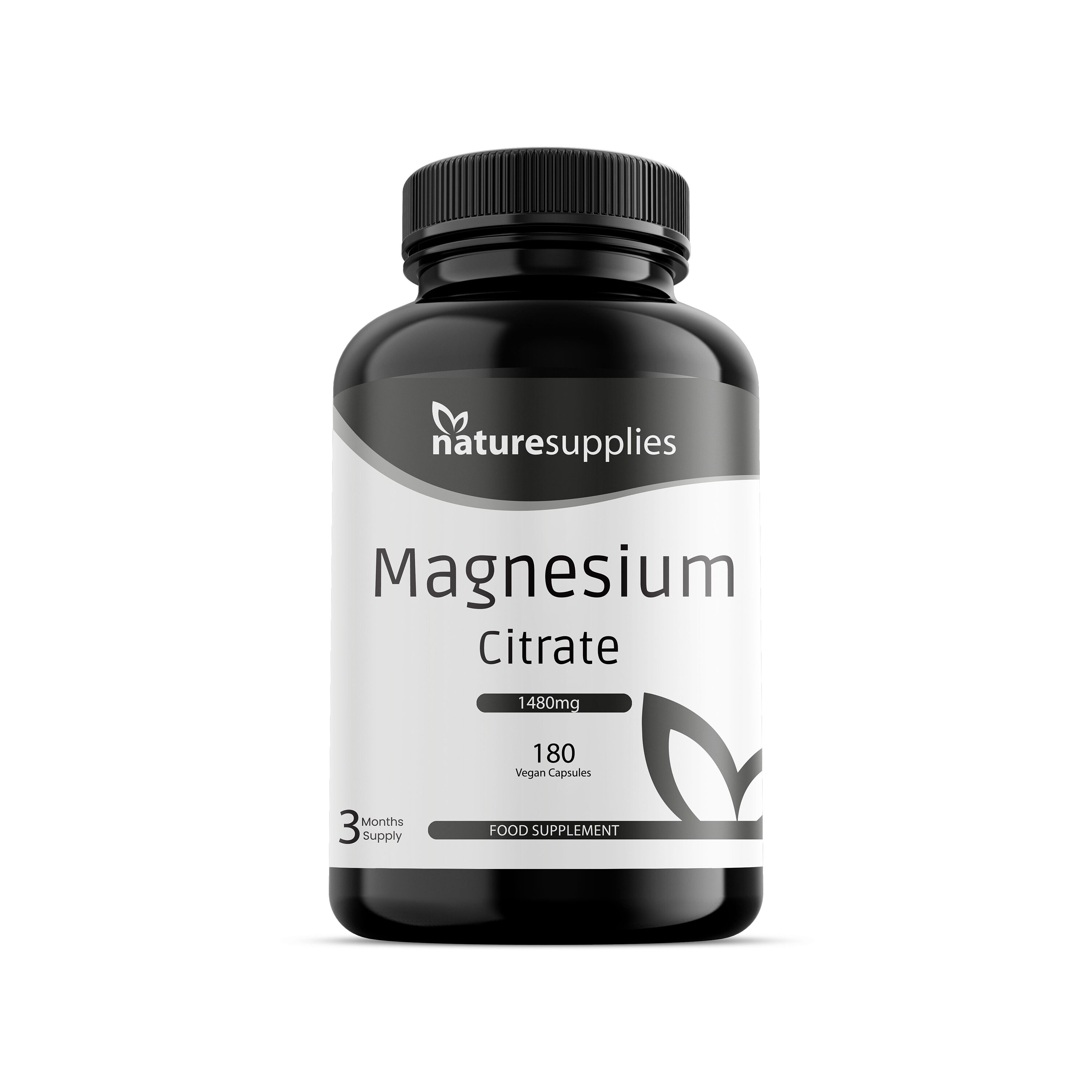 Magnesium Citrate Capsules 1480mg 180 Bottle Etsy
