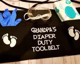 Grandpa  Abuelo Diaper Duty Doody Tool Belt Baby Shower or Newborn Gift for Grandpa or Abuelo