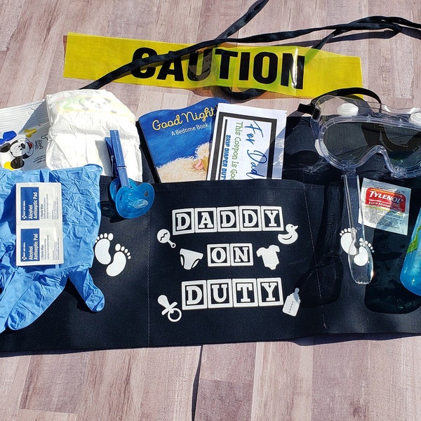Daddy on Duty Diaper Duty Tool Belt Doody New Dad Gift Gag Baby Shower Dad Survival Kit Diaper Party Baby Announcement