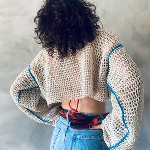 Women Crocheted Cotton Summer Top/Sweater
