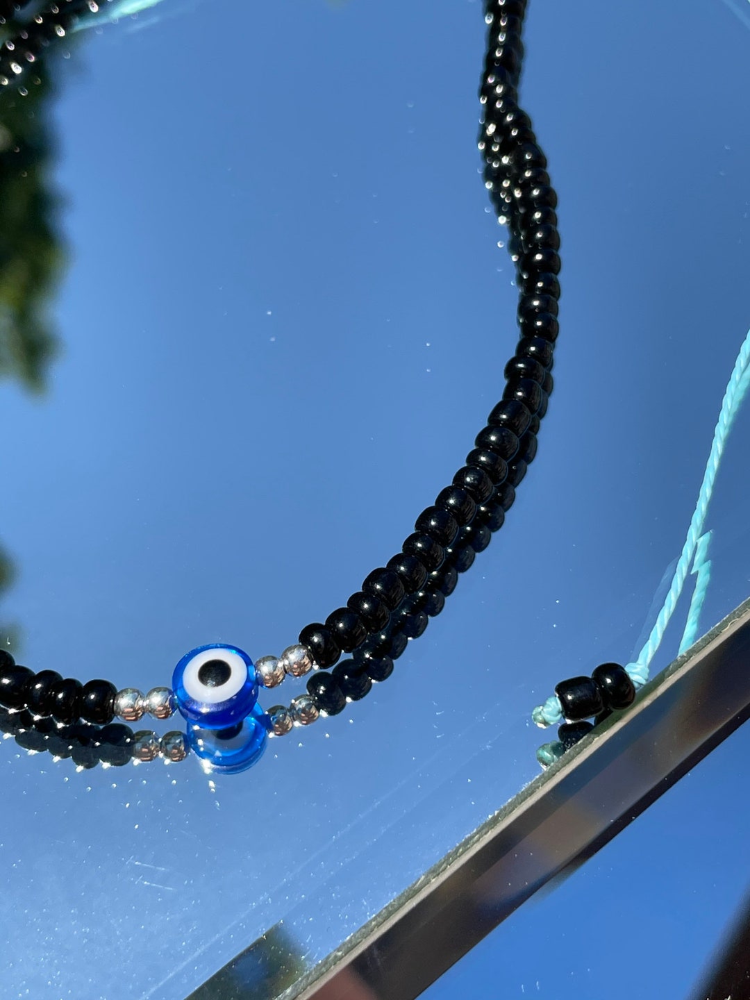 Evil Eye Beaded Adjustable Waterproof Necklace Beaded Etsy