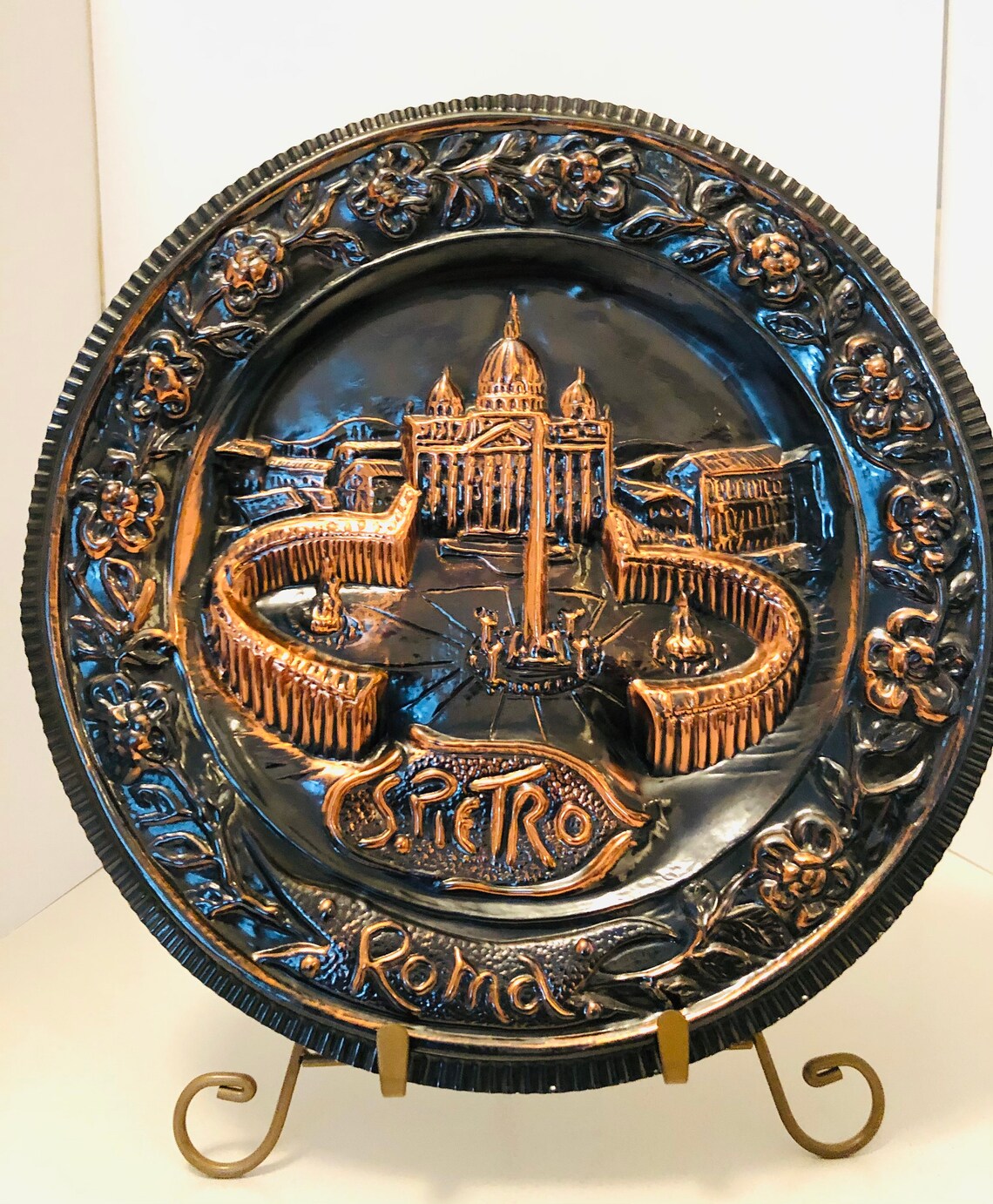 Vintage Pressed Souvenir Wall Plate Rome Italy Etsy