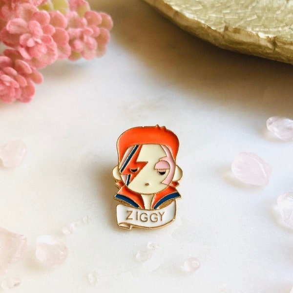 Ziggy Stardust || David Bowie Enamel Cartoon Pin || Music Lover Pin || Classic Rock Pin