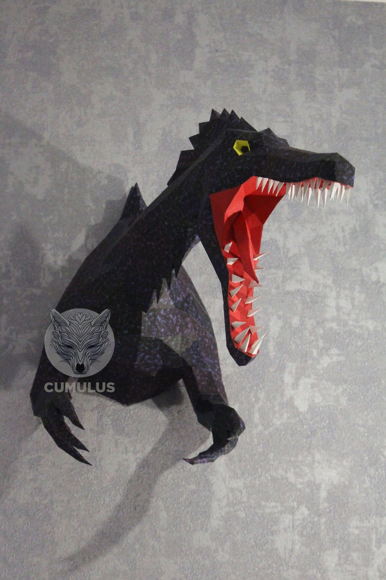 Dinosaur Spinosaurus Papercraft 3D DIY low poly paper crafts Etsy