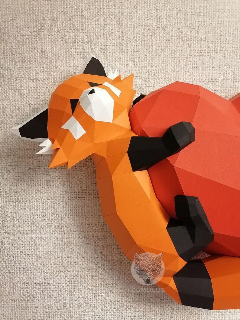 Download Red Panda On The Heart Papercraft 3d Svg Dxf Pdf Diy Low Poly Paper Crafts Decor Model Template Valentine S Day Patterns Tutorials Craft Supplies Tools Deshpandefoundationindia Org