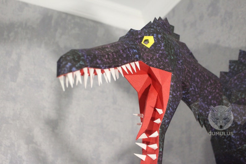 Dinosaur Spinosaurus Papercraft 3D SVG DXF Pdf DIY low poly paper crafts decor model template gift