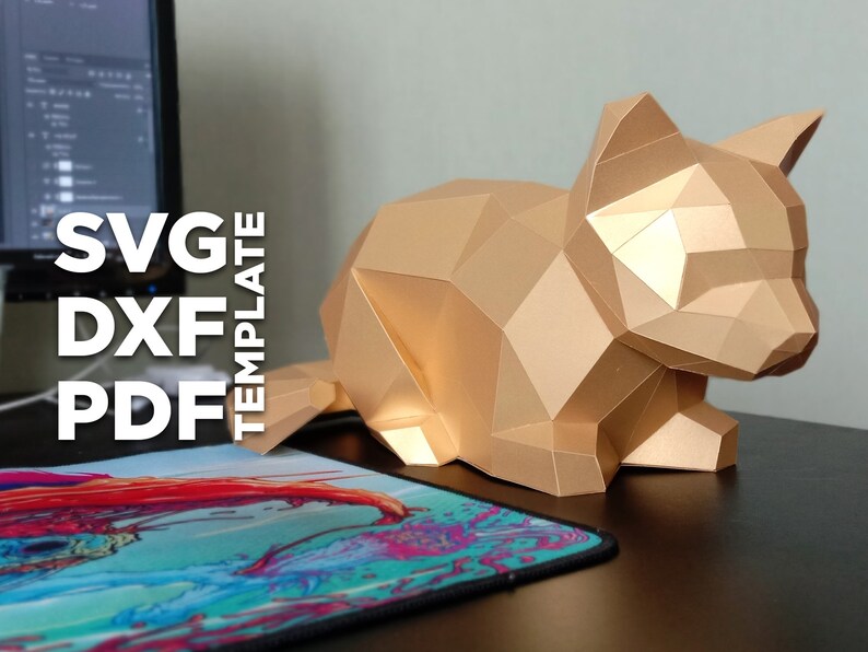 Download Cat Papercraft 3d Svg Dxf Pdf Diy Low Poly Paper Crafts Decor Model Template Gift Craft Supplies Tools Patterns Tutorials Jewellerymilad Com