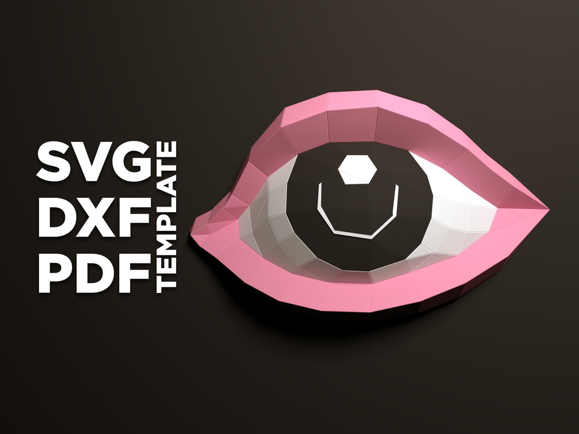Eye Papercraft SVG DXF Pdf 3D DIY low poly paper crafts decor Etsy