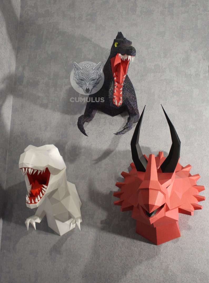 Dinosaur Spinosaurus Papercraft 3D SVG DXF Pdf DIY low poly paper crafts decor model template gift