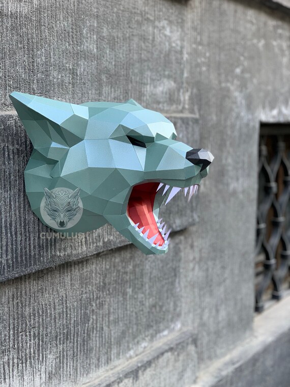 Wolf Papercraft 3D DIY low poly paper crafts decor model Etsy