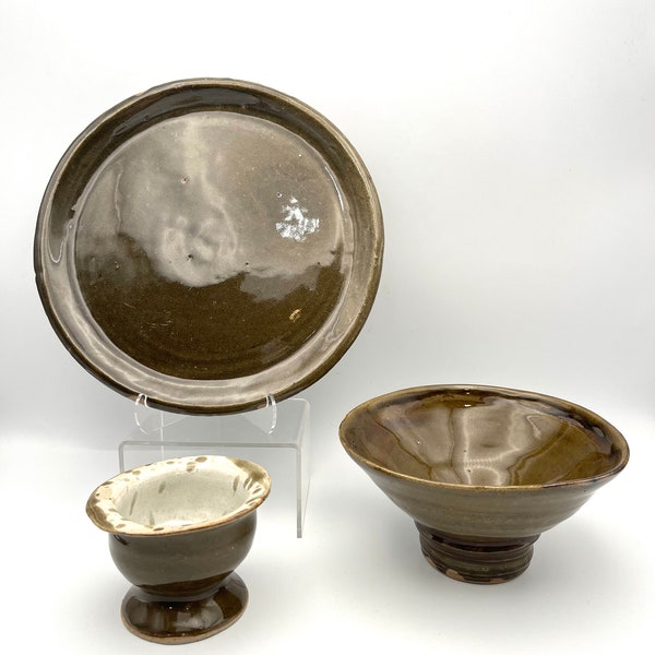 Green Celadon Ceramic Plate Bowl Cup Set, CERAMIC DINNER SET, handmade set