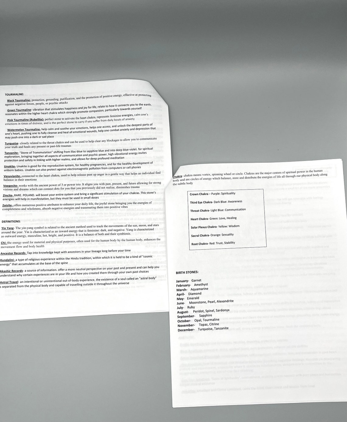 Crystal Cheat Sheet Reference Guide Packet Crystal Info - Etsy