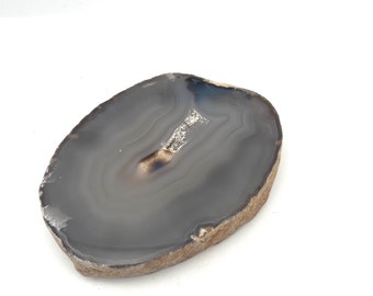 Agate Crystal Slice, quartz agate slice, with stand THICK AGATE SLICE dendritic agate, druzy, blue agate