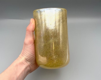 Glass Blown Gold Cup GLASS CUP VASE Super reflective Gold