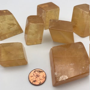 Honey Golden Calcite Freeforms GOLDEN HONEY CALCITE Freeform with rainbows Calcite Crystal with Rainbows