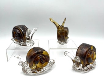 GLASS SNAILS, Snail Art, Snail Decor, Handmade Glass Snail Sculpture