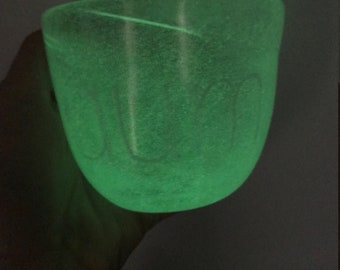 Glow Glass Blown 'Aum' Engraved Glow in the Dark Cup GLASS BLOWN CUP