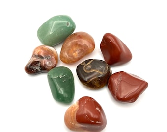 Large Tumbled Crystal Gemstones, palm stone, worry stone, carnelian, aventurine, jasper, tiger eye