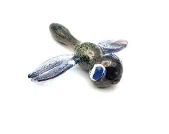 Hand Made Glass Sculpted Dragonfly, Glass Decoration, Dragonfly, Glass Art, Colorful Dragonfly