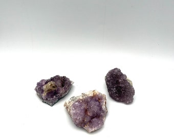 Amethyst Geode Pieces with Calcite and Inclusions, Crystal Amethyst Purple Amethyst