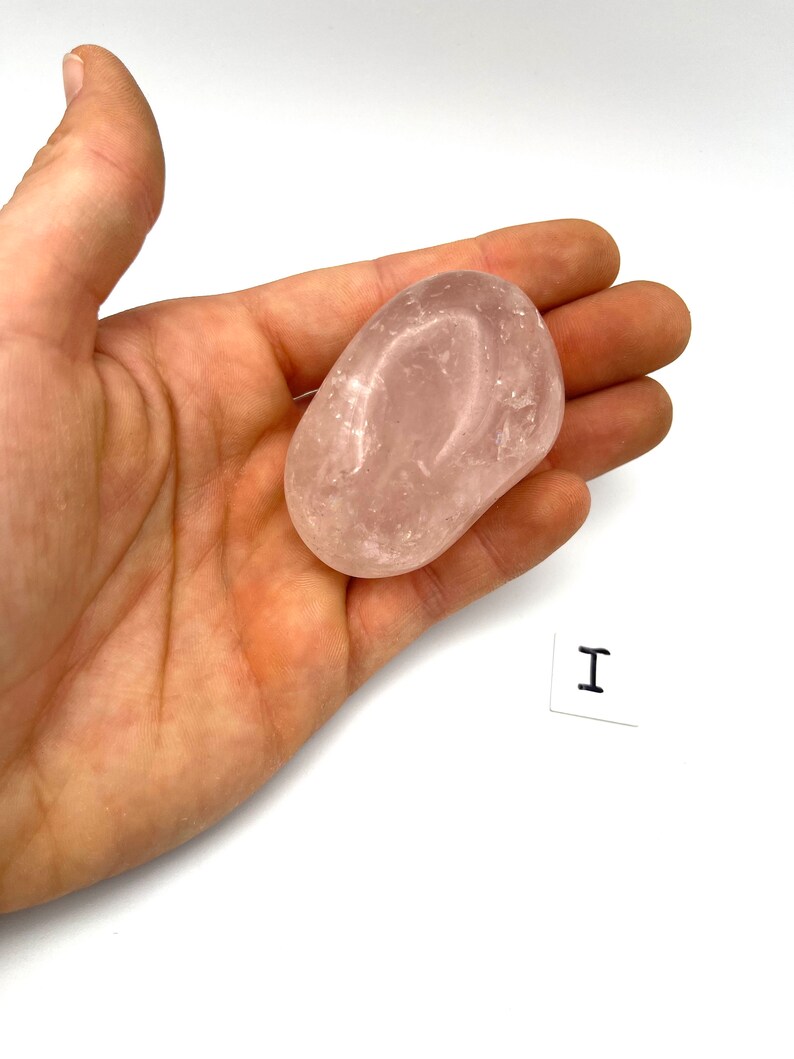 Large Tumbled Crystal Gemstones, palm stone, worry stone, clear quartz, chevron amethyst, amethyst, bronzite, rose quartz image 9