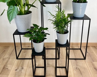 Support de plantes noir, Support de fleurs, Étagères de plantes, Support de plantes, Support de plantes, Grand support de fleurs, Support de pot, Support de fleurs, métal, intérieur, extérieur