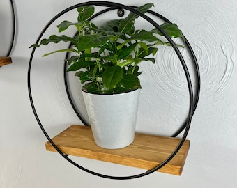 Wall hanging shelf black, Hanging shelves, Plant shelves, Flower shelf, Wall shelf, Round shelves, Wall shelves, Round shelf, Circle shelf,