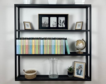 Floating shelves black, Floating shelf metal, Wall hanging shelf steel, Wall shelves, Display shelf, Book shelf, Wall Organizer, Storage