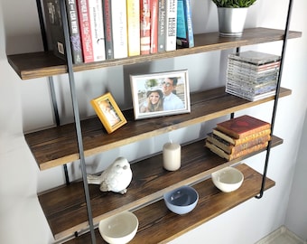 Floating shelves black, Floating shelf metal wood, Wall hanging shelf, Wall shelves, Display shelf, Book shelves, Book shelf, Wooden shelf